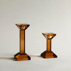 Marquis Candle Holder Amber Set of 2 Marquis Candle Holder Amber Set of 2