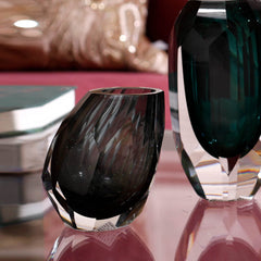 Picadio Hand-Cut Crystal Vase Gray Picadio Hand-Cut Crystal Vase Gray