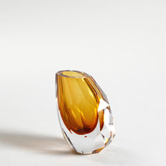 Picadio Hand-Cut Crystal Vase Amber