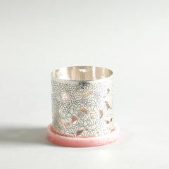 Mogra T-Light Holder With Pink Base Mogra T-Light Holder With Pink Base