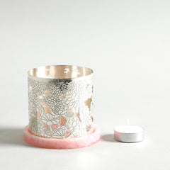 Mogra T-Light Holder With Pink Base Mogra T-Light Holder With Pink Base