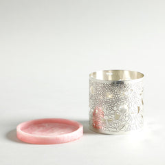 Mogra T-Light Holder With Pink Base Mogra T-Light Holder With Pink Base