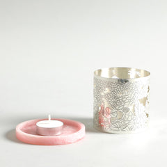Mogra T-Light Holder With Pink Base Mogra T-Light Holder With Pink Base