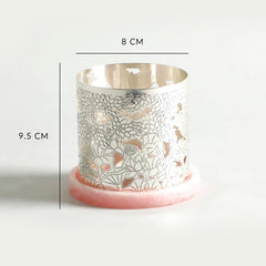 Mogra T-Light Holder With Pink Base Mogra T-Light Holder With Pink Base