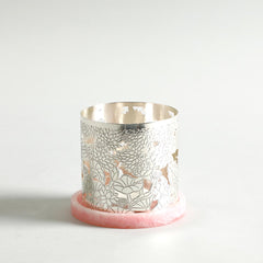 Mogra T-Light Holder With Pink Base Mogra T-Light Holder With Pink Base