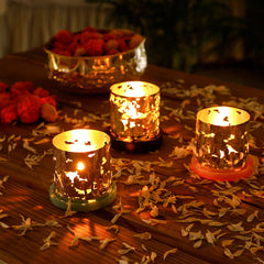 Rose T-Light Candle Holder With Resin Base Rose T-Light Candle Holder With Resin Base