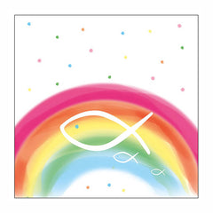 Cocktail Napkins Rainbow white Set of 20 Cocktail Napkins Rainbow white Set of 20