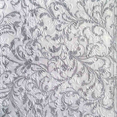 Napkin  Damask White / Silver Set of 15 Napkin  Damask White / Silver Set of 15