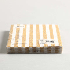 Napkin Stripes Gold / White Set of 15 Napkin Stripes Gold / White Set of 15