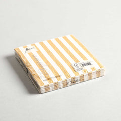 Napkin Stripes Gold / White Set of 15 Napkin Stripes Gold / White Set of 15