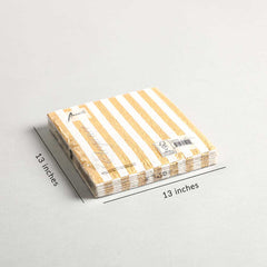 Napkin Stripes Gold / White Set of 15