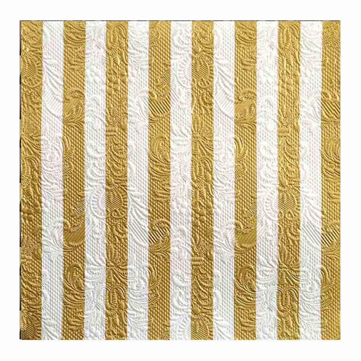 Napkin Stripes gold Set of 15