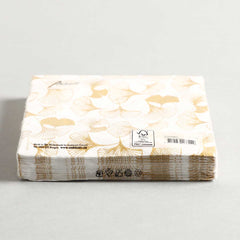Napkin Gingko gold Set of 20 Napkin Gingko gold Set of 20