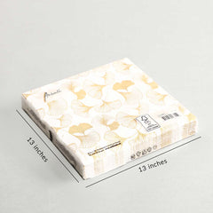 Napkin Gingko gold Set of 20 Napkin Gingko gold Set of 20