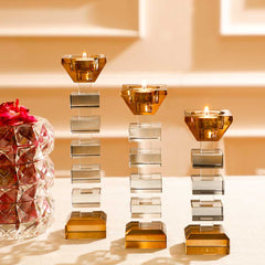 Alvaro Crystal Candle Holder Medium Alvaro Crystal Candle Holder Medium