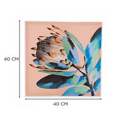 Ambrosia Turquoise Flower Wall Art S/4 Ambrosia Turquoise Flower Wall Art S/4