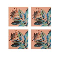 Ambrosia Turquoise Flower Wall Art S/4 Ambrosia Turquoise Flower Wall Art S/4
