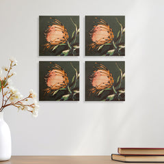 Ambrosia Beige Flower Wall Art S/4 Ambrosia Beige Flower Wall Art S/4
