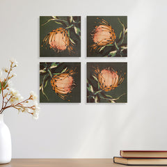 Ambrosia Beige Flower Wall Art S/4 Ambrosia Beige Flower Wall Art S/4