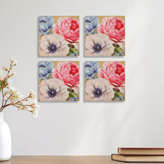 Calix Camellia Flower Wall Art S/4 Calix Camellia Flower Wall Art S/4