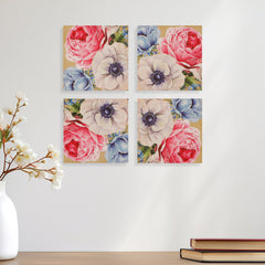 Calix Camellia Flower Wall Art S/4 Calix Camellia Flower Wall Art S/4