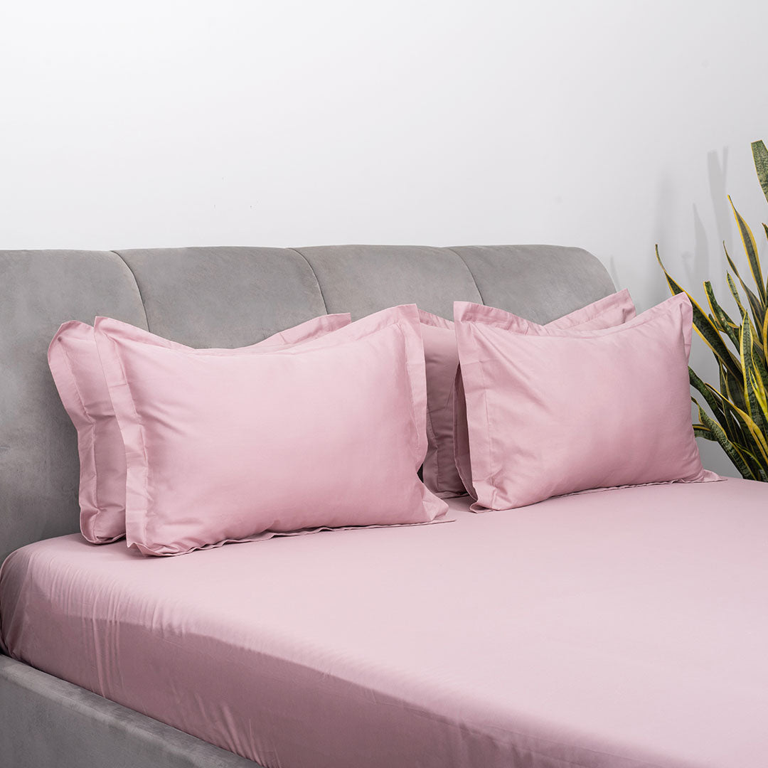 Blush Embroided Cotton Bedsheet Set - Main Image