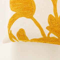 Ayleen Embroidered Yellow Cushion Cover Ayleen Embroidered Yellow Cushion Cover