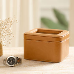 Amara Brown 2 Slot Leather Watch Box Amara Brown 2 Slot Leather Watch Box