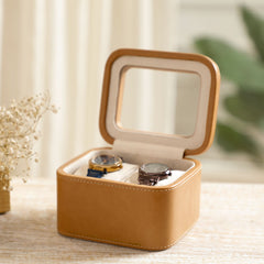 Amara Brown 2 Slot Leather Watch Box Amara Brown 2 Slot Leather Watch Box