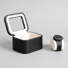 Amara Black 2 Slot Leather Watch Box Amara Black 2 Slot Leather Watch Box