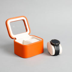 Amara Orange 2 Slot Leather Watch Box Amara Orange 2 Slot Leather Watch Box