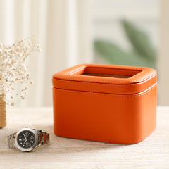 Amara Orange 2 Slot Leather Watch Box Amara Orange 2 Slot Leather Watch Box
