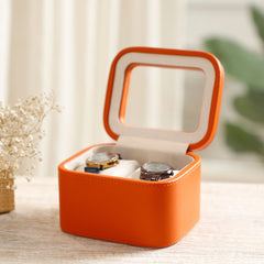 Amara Orange 2 Slot Leather Watch Box Amara Orange 2 Slot Leather Watch Box