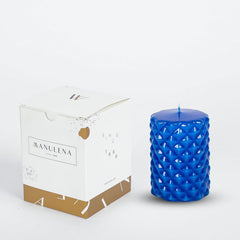 Spikes Pillar Candle Blue Small Spikes Pillar Candle Blue Small