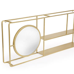 Nadia Wall Shelf with Mirror Golden Nadia Wall Shelf with Mirror Golden