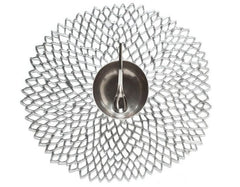 Chilewich Pressed Dahlia Mat Silver Chilewich Pressed Dahlia Mat Silver