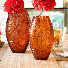 Crystal Vase Amber Small Crystal Vase Amber Small