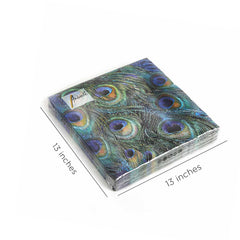 Ambiente Napkin 33 x 33 CM Peacock Feathers Set of 20 Ambiente Napkin 33 x 33 CM Peacock Feathers Set of 20