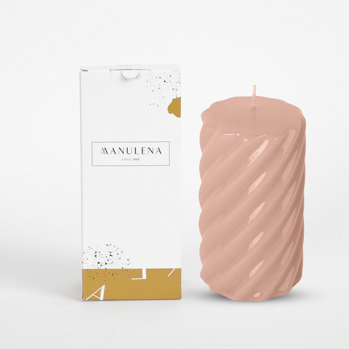Manulena Blossom Beige Twisted Pillar Candle Small