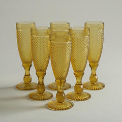 Siara Amber Stem Glass Set of 6 Siara Amber Stem Glass Set of 6