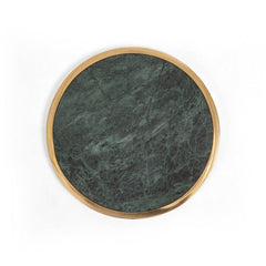 Audrey Coaster Set of 4 Green Marble with brass ring Audrey Coaster Set of 4 Green Marble with brass ring