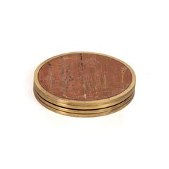 Audrey Coaster Set of 4 Red stone with brass ring - Home4u Audrey Coaster Set of 4 Red stone with brass ring - Home4u