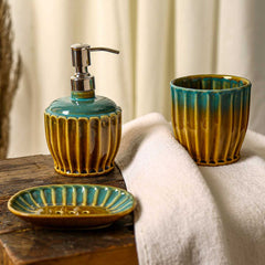 Celia Ceramic Glazed Bathroom Set of 3
