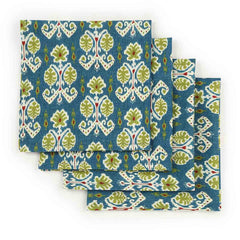 Blue Embossed Printed Napkin Set of 4 Blue Embossed Printed Napkin Set of 4
