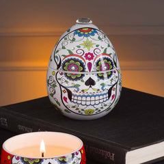 Ladenac White Skull Candle In Ceramic Egg Ladenac White Skull Candle In Ceramic Egg