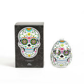Ladenac White Skull Candle In Ceramic Egg