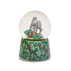 Musicboxworld Glitter Globe 100 mm with a Zebra