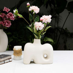 Root White Stoneware Vase Root White Stoneware Vase