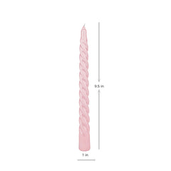 Manulena Blossom Pink Twisted Taper Candles Set of 4
