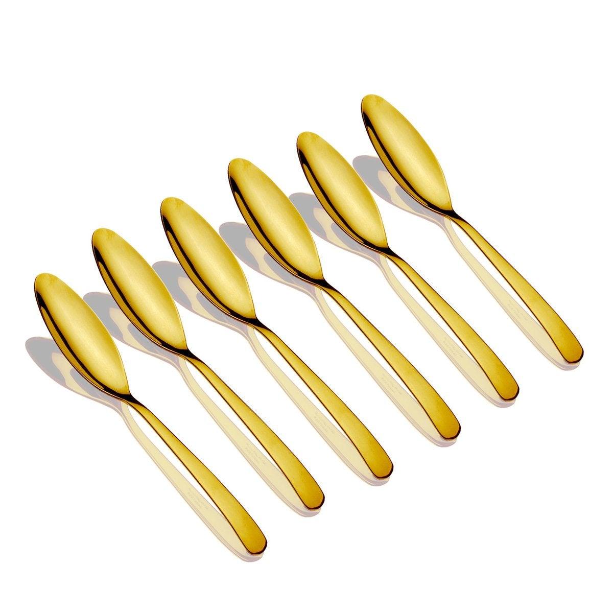 Herdmar Golden Metal Alfa Tea Spoon - Set of 6 - Home4u Herdmar Golden Metal Alfa Tea Spoon - Set of 6 - Home4u